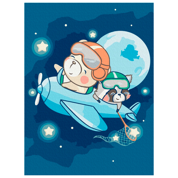 Картина по номерам BrushMe Звездный полет KBS0098FC 40 x 30 cm / Вертикальная photo 1