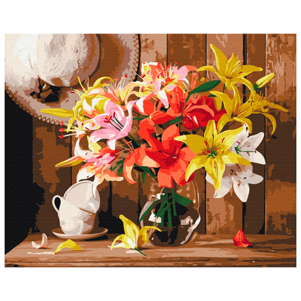 Картина по номерам BrushMe Яркий букет лилий RBS52767FC 40 x 30 cm / Горизонтальная photo 1