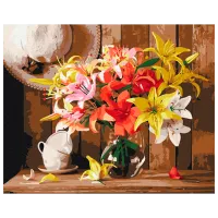 Картина по номерам BrushMe Яркий букет лилий RBS52767FC 40 x 30 cm / Горизонтальная