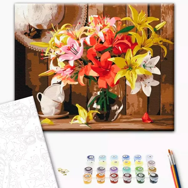 Картина по номерам BrushMe Яркий букет лилий RBS52767FC 40 x 30 cm / Горизонтальная photo 2