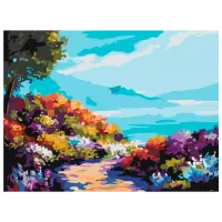 Картина по номерам BrushMe Цветы у моря RBS1006FC 40 x 30 cm / Горизонтальная