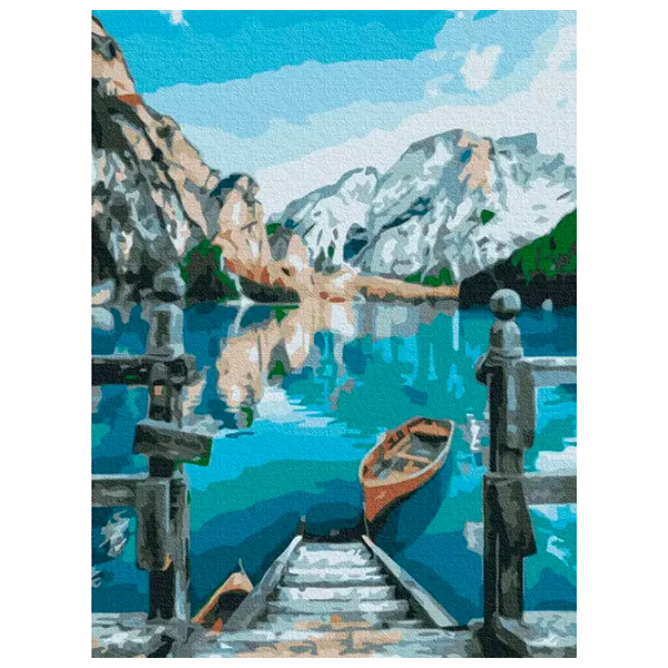 Картина по номерам BrushMe Лодка возле озера RBS29450FC 40 x 30 cm / Вертикальная photo 1