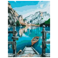Картина по номерам BrushMe Лодка возле озера RBS29450FC 40 x 30 cm / Вертикальная