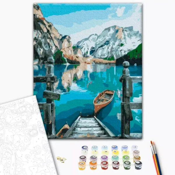 Картина по номерам BrushMe Лодка возле озера RBS29450FC 40 x 30 cm / Вертикальная photo 3