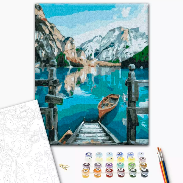 Картина по номерам BrushMe Лодка возле озера RBS29450FC 40 x 30 cm / Вертикальная photo 3