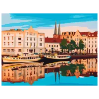 Картина по номерам BrushMe Старый город Любека, Германия RBS1009FC 40 x 30 cm / Горизонтальная