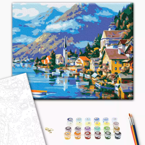 Картина по номерам BrushMe Деревня у подножия горы RBS6936FC 40 x 30 cm / Горизонтальная photo 3
