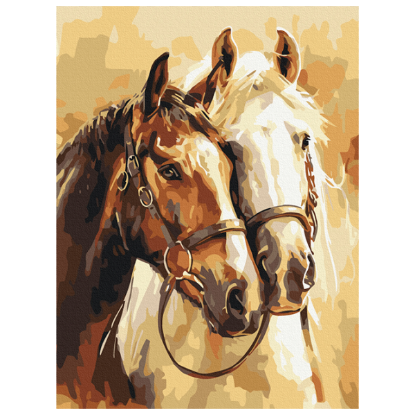 Картина по номерам BrushMe Благородные лошади RBS54019FC 40 x 30 cm / Вертикальная photo 1
