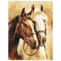 Картина по номерам BrushMe Благородные лошади RBS54019FC 40 x 30 cm / Вертикальная