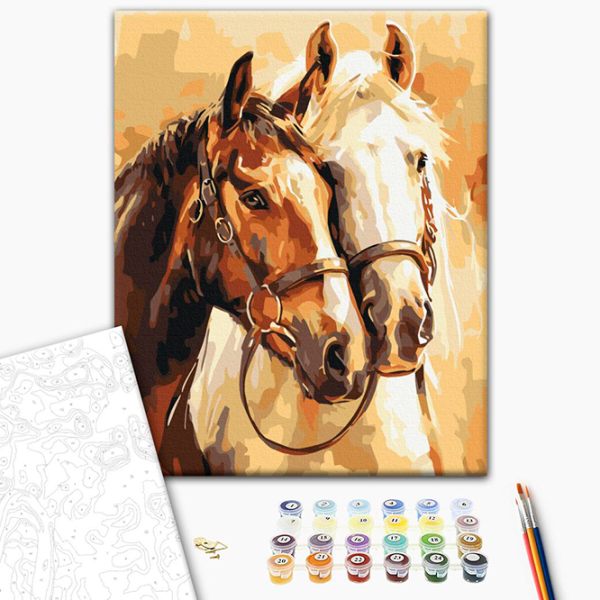 Картина по номерам BrushMe Благородные лошади RBS54019FC 40 x 30 cm / Вертикальная photo 2