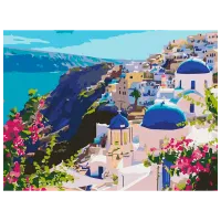 Картина по номерам BrushMe Пейзаж Санторини RBS51589FC 40 x 30 cm / Горизонтальная