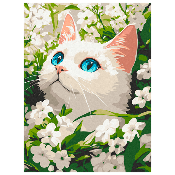 Картина по номерам BrushMe Весенний котёнок KBS0191FC 40 x 30 cm / Вертикальная photo 1