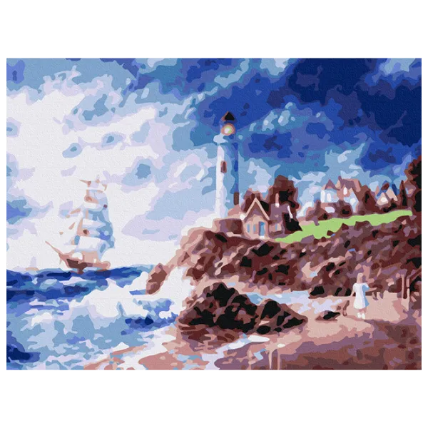 Картина по номерам BrushMe Маяк на острове RBS22601FC 40 x 30 cm / Горизонтальная photo 1