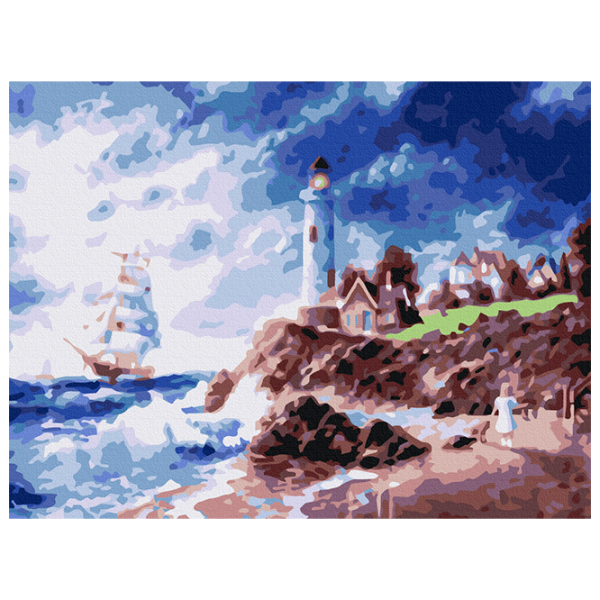 Картина по номерам BrushMe Маяк на острове RBS22601FC 40 x 30 cm / Горизонтальная photo 1