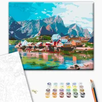 Картина по номерам BrushMe Город в Хрустальных горах RBS52740FC 40 x 30 cm / Горизонтальная photo 2