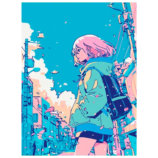 Pictură pe numere BrushMe Fata din desene animate RBS54076FC 40 x 30 cm / Verticală photo 1