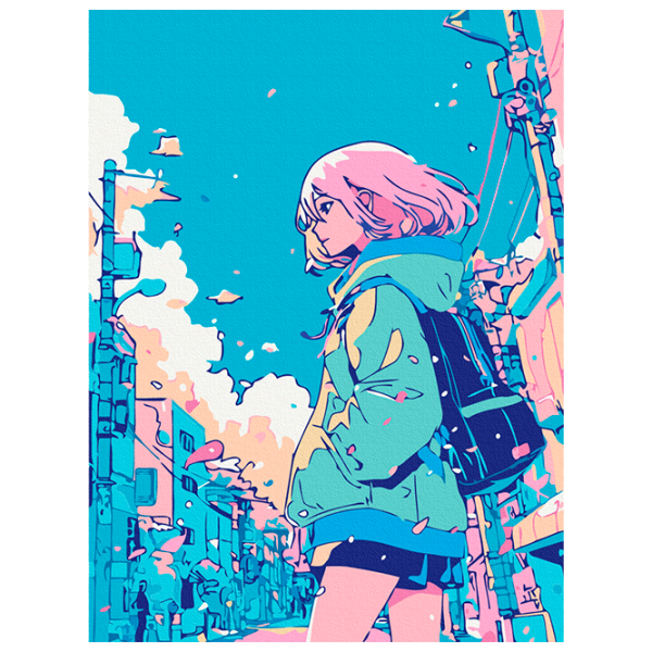 Pictură pe numere BrushMe Fata din desene animate RBS54076FC 40 x 30 cm / Verticală photo 1