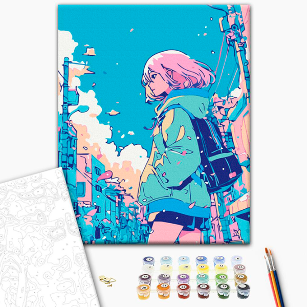 Pictură pe numere BrushMe Fata din desene animate RBS54076FC 40 x 30 cm / Verticală photo 3