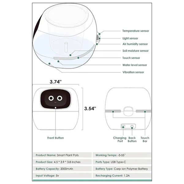 Ghiveci pentru flori Cute Pet Indoor Ivy Smart White / Plastic / Pe pervaz photo 5