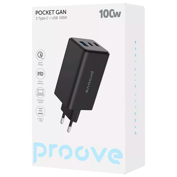 Încărcător de rețea Proove Pocket Gan Max 5 A / Black photo 1