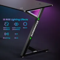 Masă gaming LUMI GMD14-2 PAL / Black photo 3