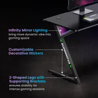 Masă gaming LUMI GMD14-2 PAL / Black photo 5