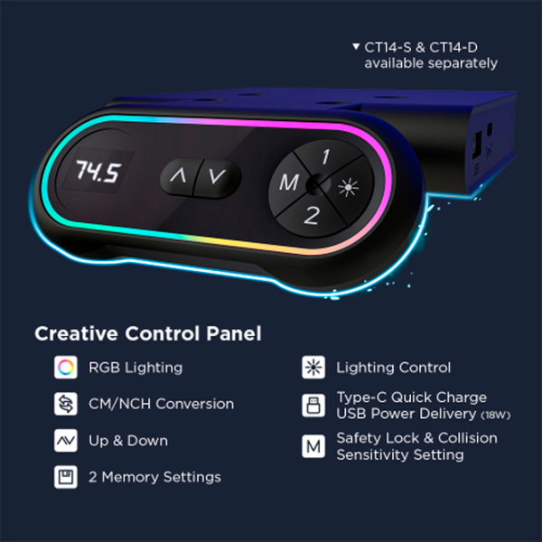 Masă gaming LUMI GMD06-1 PAL / Black photo 5