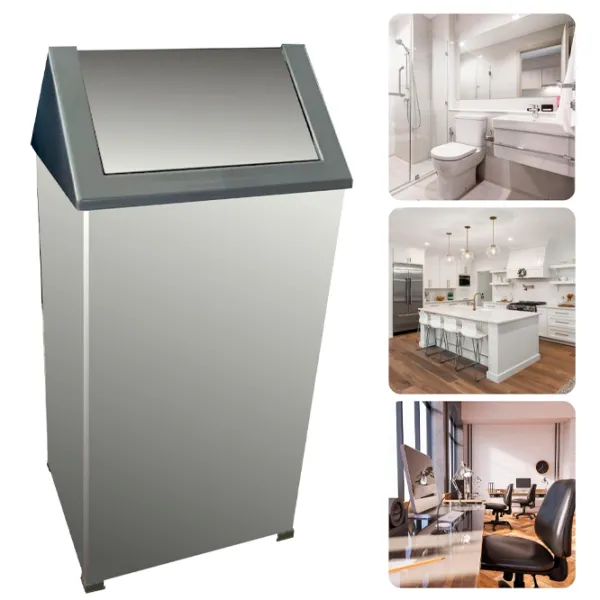 Coș de gunoi Hydro-S Swing 36l / Inox / Gray photo 2 Coș de gunoi Hydro-S Swing 36l / Inox / Gray photo 2