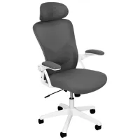 Fotoliu de birou DecoPrim Horus  Plasă acrilică/ Dark Gray White