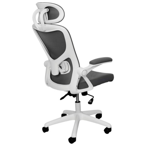 Fotoliu de birou DecoPrim Horus  Plasă acrilică/ Dark Gray White photo 4