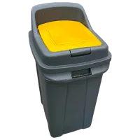 Мусорное ведро Planet 0430537 70л / Пластик / Серый Желтый