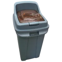 Мусорное ведро Planet 0430539 70л / Пластик / Серый Коричневый 