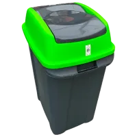 Мусорное ведро Planet Hippo 70л / Пластик / Антрацит Зеленый
