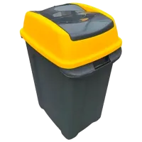 Coș de gunoi Planet Hippo 70l / Plastic / Antracit Yellow