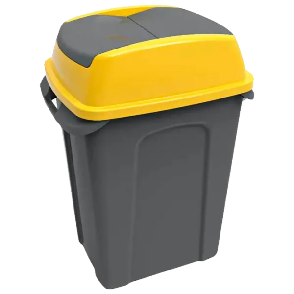 Coș de gunoi Planet Hippo 70l / Plastic / Antracit Yellow photo 2