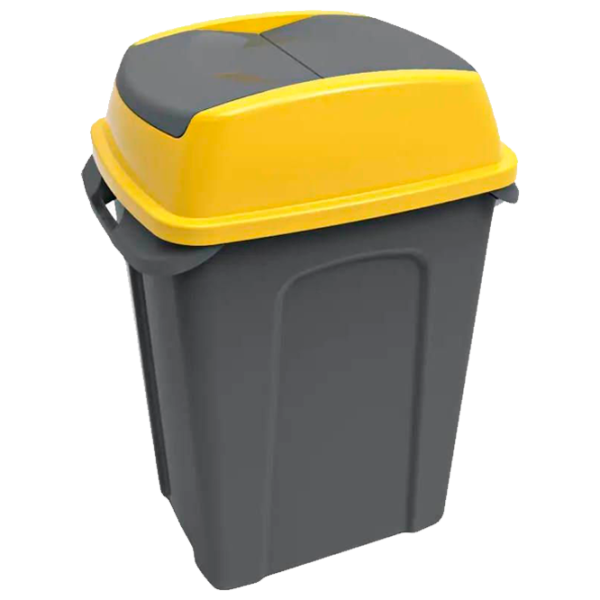 Coș de gunoi Planet Hippo 70l / Plastic / Antracit Yellow photo 2