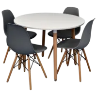 Set masă și scaune Evelin DT 402 - 1WO + 4 LC-021 Rotundă / PAL / Gray