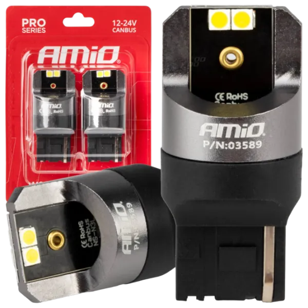 Автомобильная лампа Amio Canbus PRO светодиодная / W21W / SMD / 21 Вт /  photo 1 Автомобильная лампа Amio Canbus PRO светодиодная / W21W / SMD / 21 Вт /  photo 1