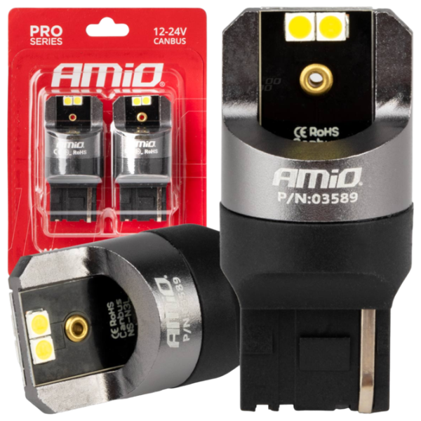 Автомобильная лампа Amio Canbus PRO светодиодная / W21W / SMD / 21 Вт /  photo 1 Автомобильная лампа Amio Canbus PRO светодиодная / W21W / SMD / 21 Вт /  photo 1
