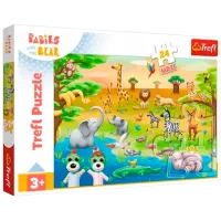 Puzzle Trefl Bebeluși și animale 3+/ Numărul de piese: 24