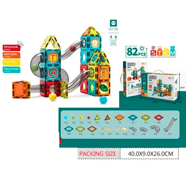 Constructor ChiToys Colorful Magnetic Clasic/ Multicolor photo 2