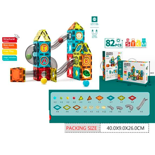 Constructor ChiToys Colorful Magnetic Clasic/ Multicolor photo 2