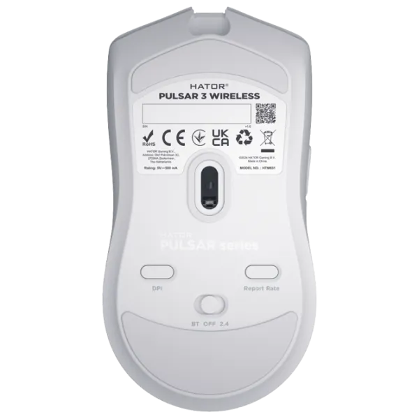 Мышь Hator Pulsar 3 Wireless Bluetooth, USB / Белый photo 2