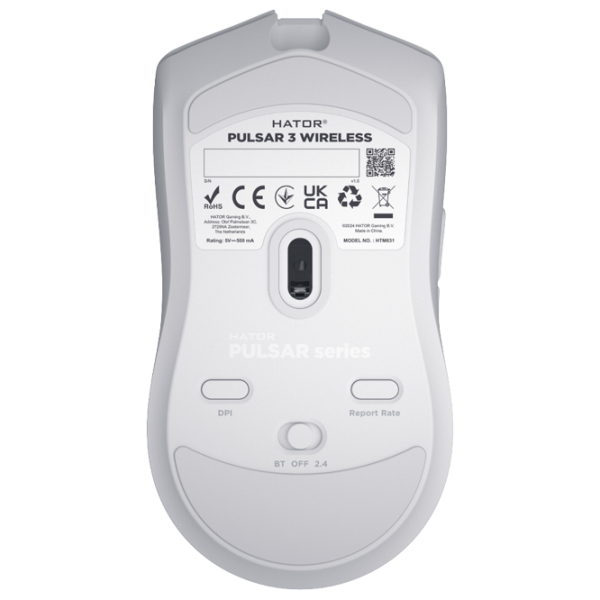 Мышь Hator Pulsar 3 Wireless Bluetooth, USB / Белый photo 2
