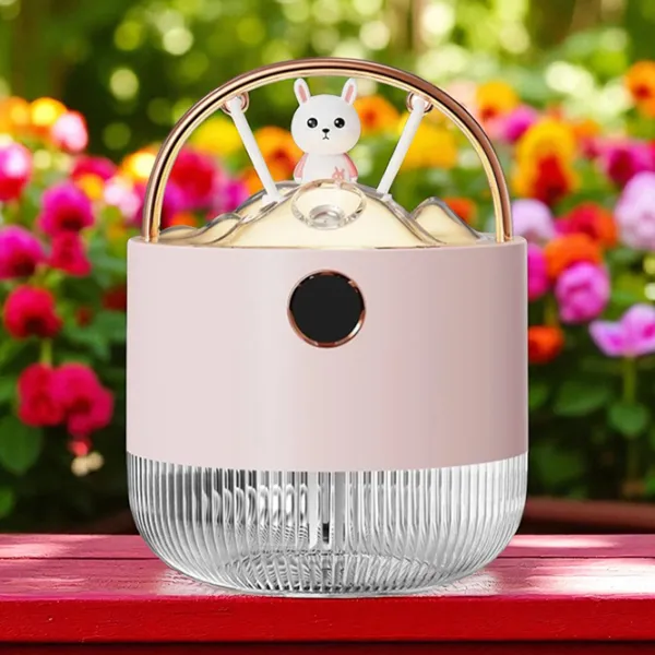 Umidificator de aer Cute Pet D15 - Rabbit Cu aburi/ Pink photo 2