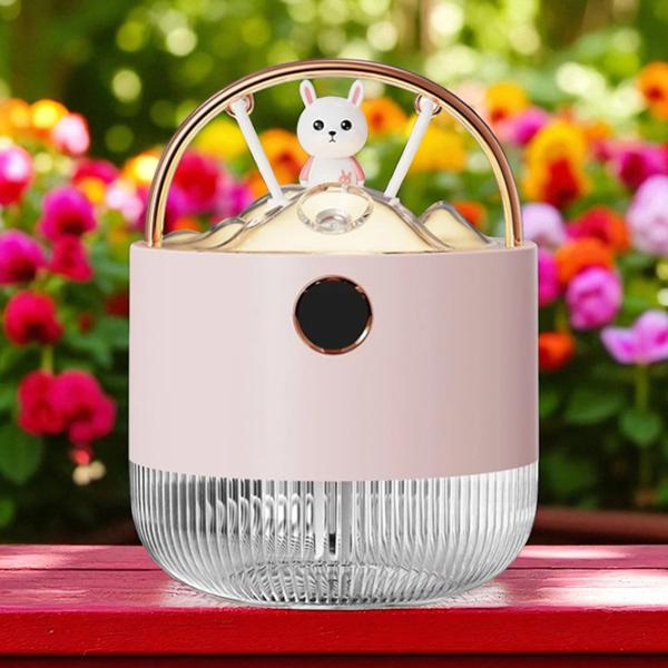 Umidificator de aer Cute Pet D15 - Rabbit Cu aburi/ Pink photo 2