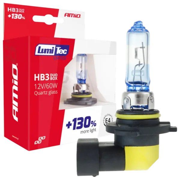Lampă auto Amio LumiTec LIMITED +130% Halogen / 9005 / / 60 W /  photo 1 Lampă auto Amio LumiTec LIMITED +130% Halogen / 9005 / / 60 W /  photo 1