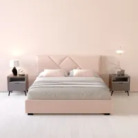 Кровать My-Style my-Mira 200 x 200 см / Фанера / Светло-розовый photo 3