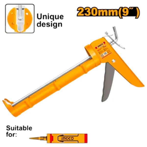 Pistol pentru silicon INGCO HCG1809 Yelow photo 2