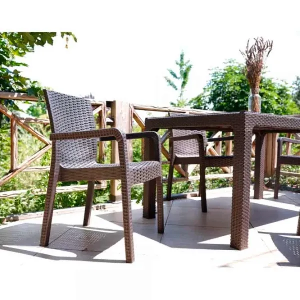 Masă de grădină Hydro-S Rattan Dreptunghiular / Brown Brown photo 3
